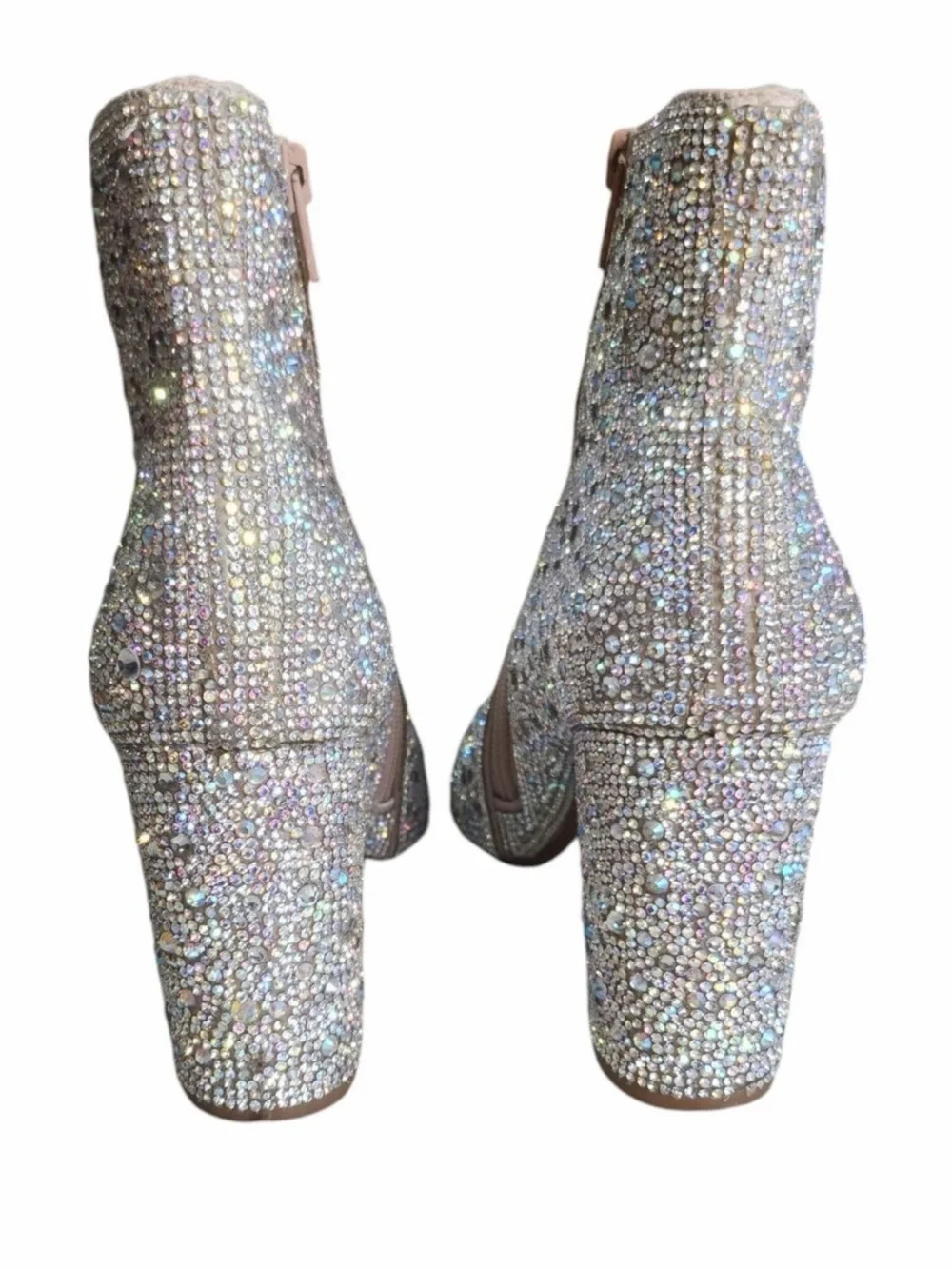 Betsey Johnson Cady Crystal Embellished Silver Ankle Boots for Women